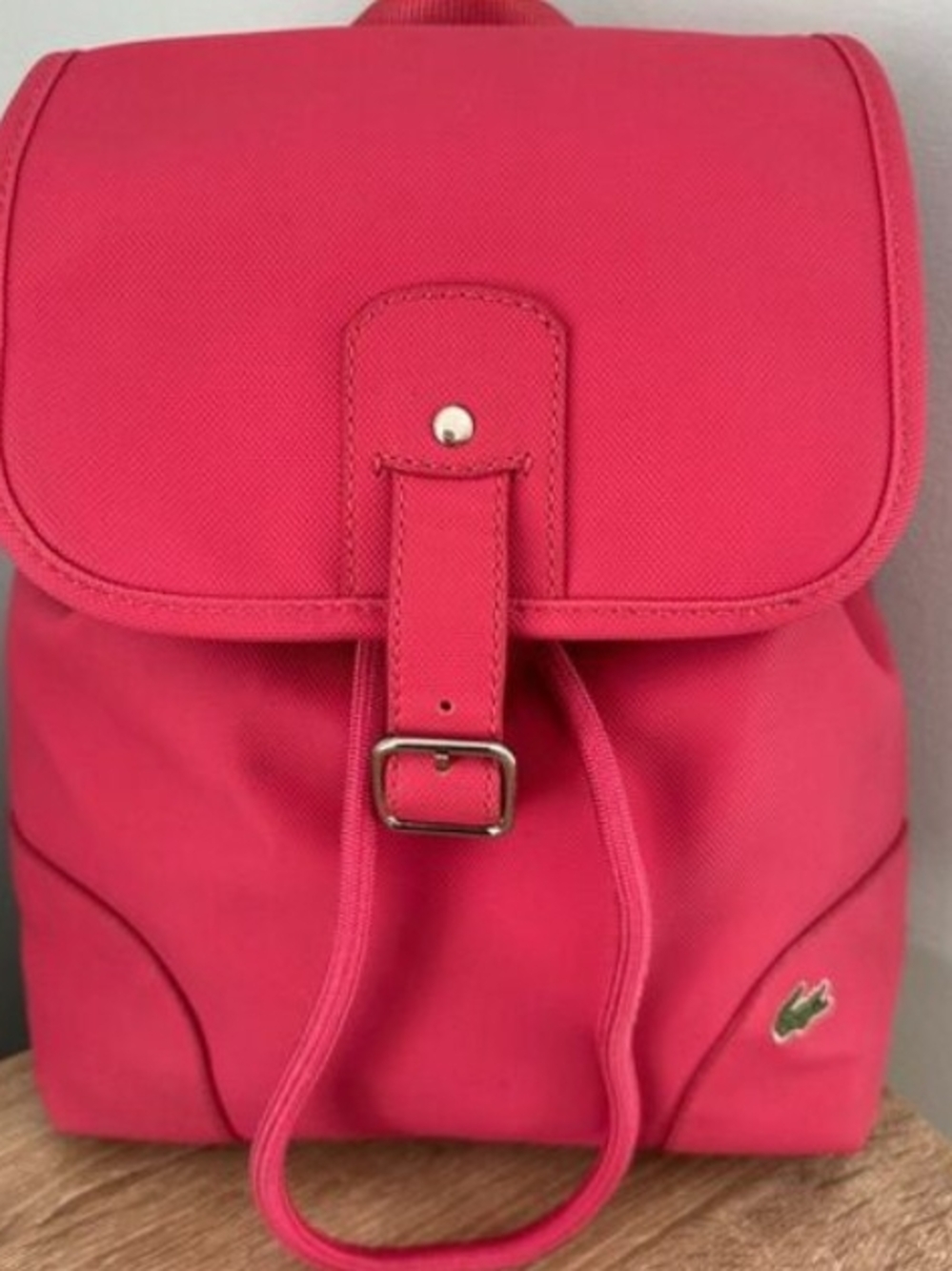 Lacoste Hot Pink Canvas Backpack